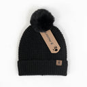 Waffle Knit Beanie BLACK
