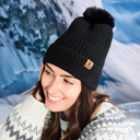 Waffle Knit Beanie BLACK
