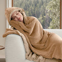 COZY HOODED WEARABLE BLANKET ICED COFFEE